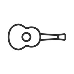 acoustic guitar music outline ui web icon. acoustic guitar vector icon for web, mobile and user interface design isolated on white background