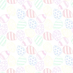 Fotobehang Seamless pattern with Easter eggs. Illustration Happy easter card. Vector illustration. EPS10 © helenagl