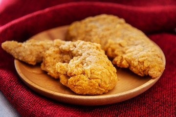 fried chicken wings on table