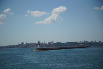 istanbul iconic historical maiden's tower, topkapi palace, hagia shopia, suleymaniye mosque