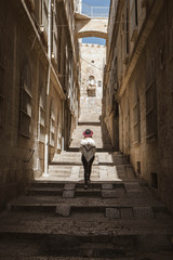 woman walking in the streets of Jerusalem
