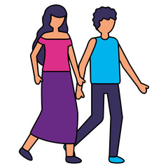 standing man and woman casual clothes