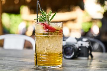 cold cocktail made from fresh fruit