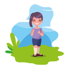 cute young girl in the landscape