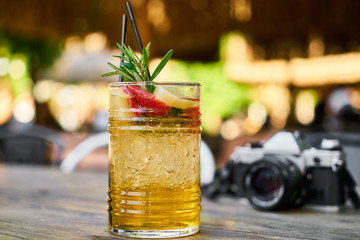 cold cocktail made from fresh fruit