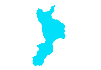 map of Calabria region in Italy