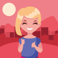 smiling cute little girl outdoors