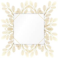 Beautiful background with branch leaves and space for text. Vector illustration. EPS 10.