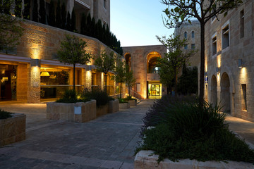 Night streets in the center of Jerusalem