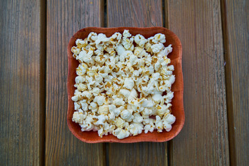 delicious popcorn on the table