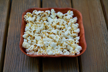 delicious popcorn on the table
