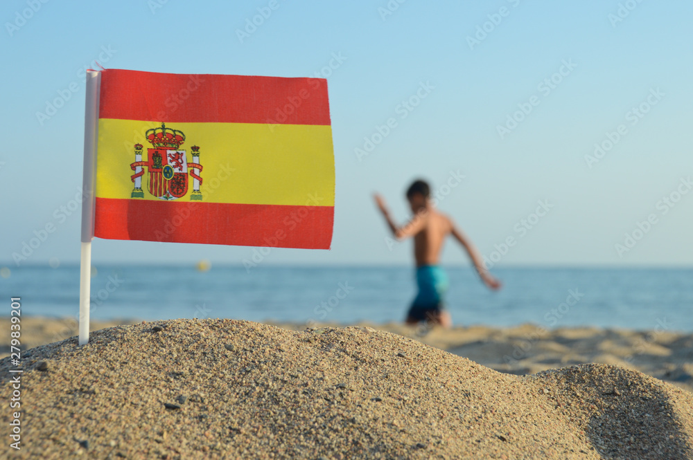 Wall mural plage sable congés vacances jeux chaleur soleil espagne