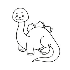 Dino icon coloring page. Vector Illustration.