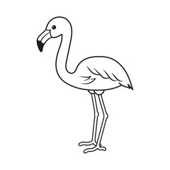 Flamingo icon coloring page. Vector Illustration.