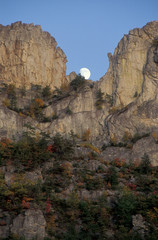 Moon Rise and Seneca Rocks
