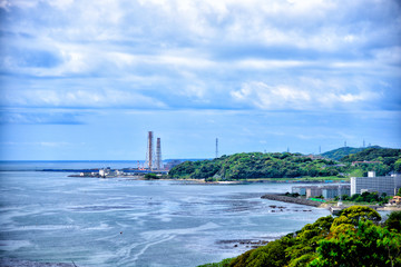 Naklejka premium View from Kannonzaki Park in Yokosuka city, Japan.