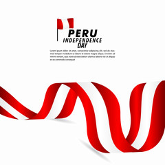 Peru Independence Day Celebration Vector Template Design Illustration