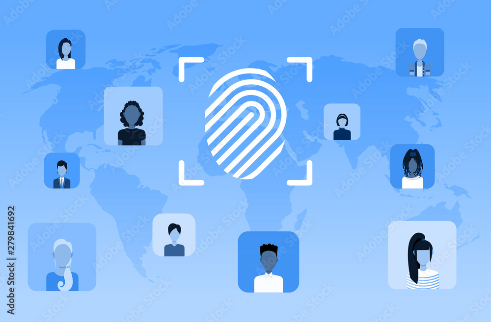 Poster biometric fingerprint security data protection access future computer technology user identification