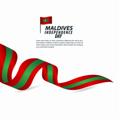 Obraz premium Maldives Independence Day Celebration Vector Template Design Illustration