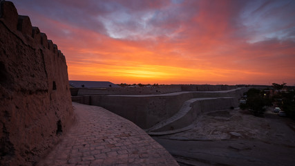 Amazing sky over Khivas walls