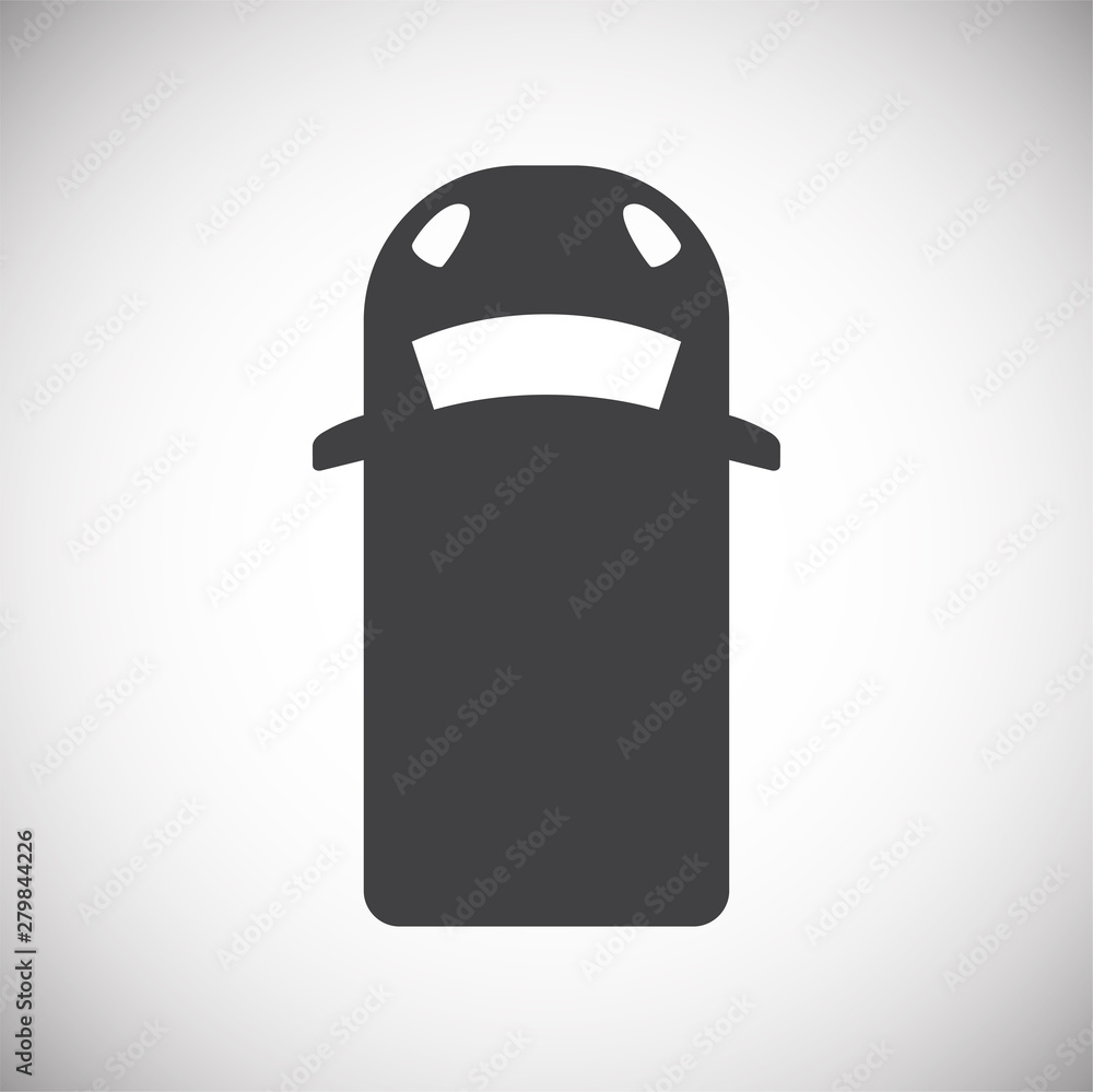 Poster car top view icon on background for graphic and web design. simple illustration. internet concept sy