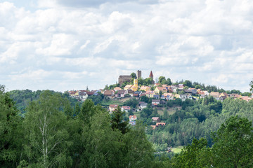 Fototapeta na wymiar view of the city leuchtenberg bavaria germany