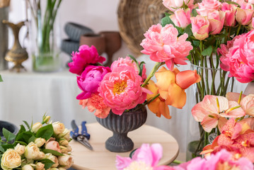 Beautiful flowers at the florist shop