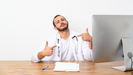 Doctor Colombian man proud and self-satisfied