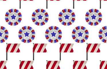 Obraz premium Seamless Pattern in 4th of July theme.