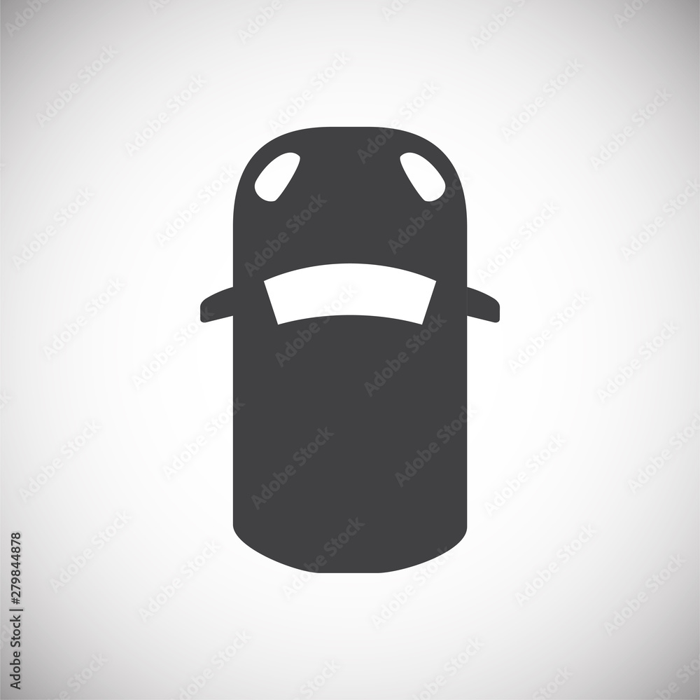Poster car top view icon on background for graphic and web design. simple illustration. internet concept sy