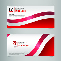 Indonesia Independence Day Banner. Vector Illustration