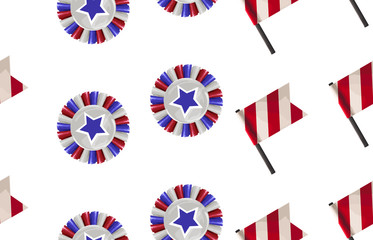 Obraz premium Seamless Pattern in 4th of July theme.
