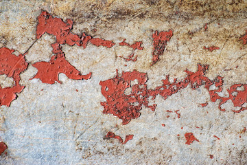 Red grunge paint chip rough vintage distress texture background