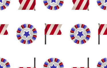Obraz premium Seamless Pattern in 4th of July theme.