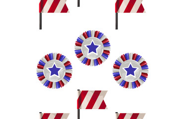 Obraz premium Seamless Pattern in 4th of July theme.
