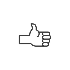 Thumb up line icon. linear style sign for mobile concept and web design. Like, feedback outline vector icon. Approval symbol, logo illustration. Vector graphics