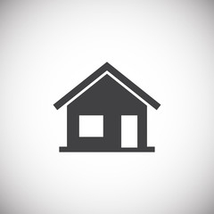 Real estate icon on background for graphic and web design. Simple illustration. Internet concept symbol for website button or mobile app.