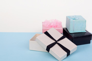 boxes with ribbon and bow