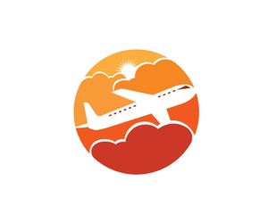 plane logo vector icon illustration design
