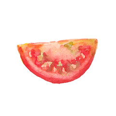 Watercolor illustration of a tomato