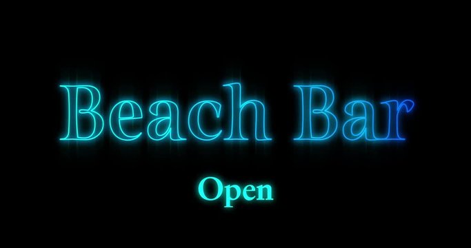 Emerging Beach Bar neon billboard 4k