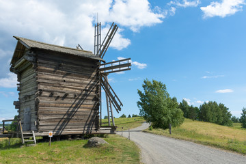 wooden windmill on Kizhi island