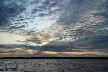 high clouds at sunset dramatic evening sky