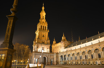 Fototapeta na wymiar The last night in Seville, Spain