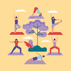 yoga outdoor flat design image