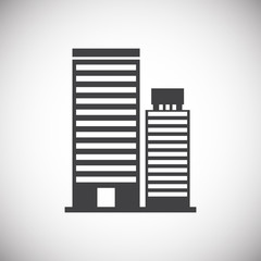 Real estate icon on background for graphic and web design. Simple illustration. Internet concept symbol for website button or mobile app.