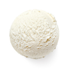 Single vanilla ice cream ball or scoop