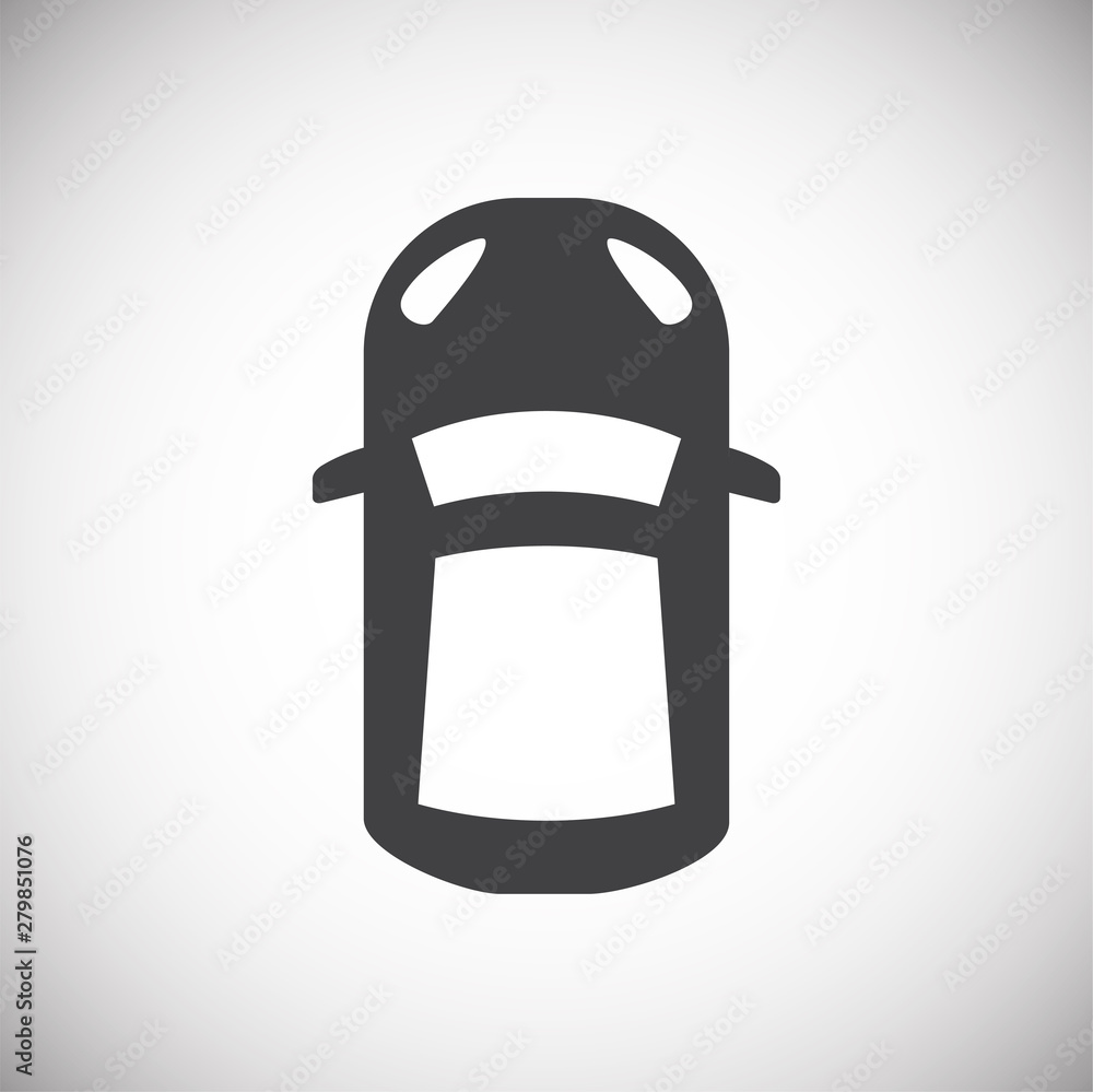 Poster car top view icon on background for graphic and web design. simple illustration. internet concept sy
