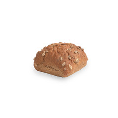 bun with seeds isolated on white background. dough with seeds