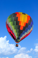 Colorful Hot Air Balloons in Flight over blue sky
